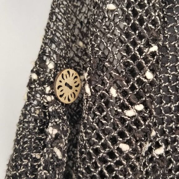 Nina Leonard Black Netted Button Embellished Shift Dress - Picture 3 of 5